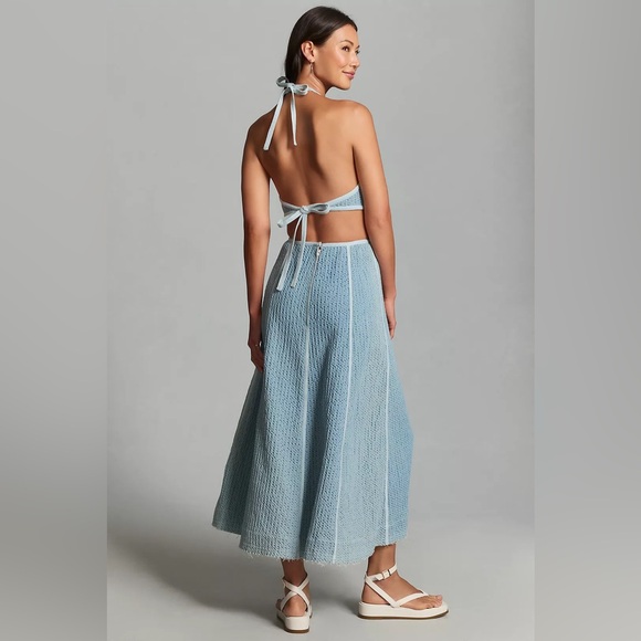 Sabina Musayev Denim Halter Maxi Gossip Dress - Picture 5 of 9
